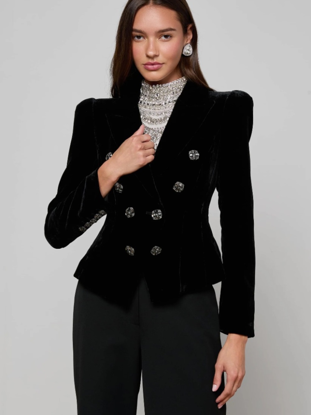 Bethany Velvet Structured Blazer